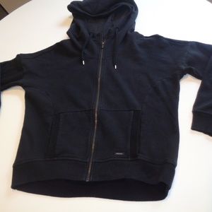 Black Athleta zip-front hoodie